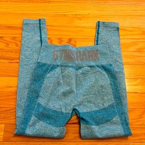 Gymshark flex high waisted leggings, teal marl color.